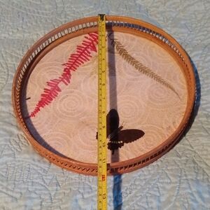 Decorative Round Tray with Butterfly Design Possibly Vintage